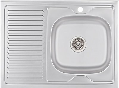 Кухонна мийка Lidz 6080-R Satin 0,6 мм (LIDZ6080R06SAT) 1002807 фото