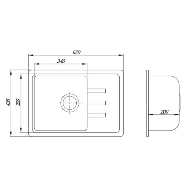 Кухонная мойка Lidz 620x435/200 COL-06 (LIDZCOL06620435200) 1002774 фото