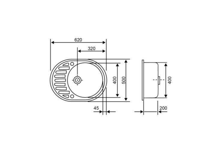 Кухонная мойка Lidz 620x500/200 BLA-03 (LIDZBLA03620500200) 1002775 фото