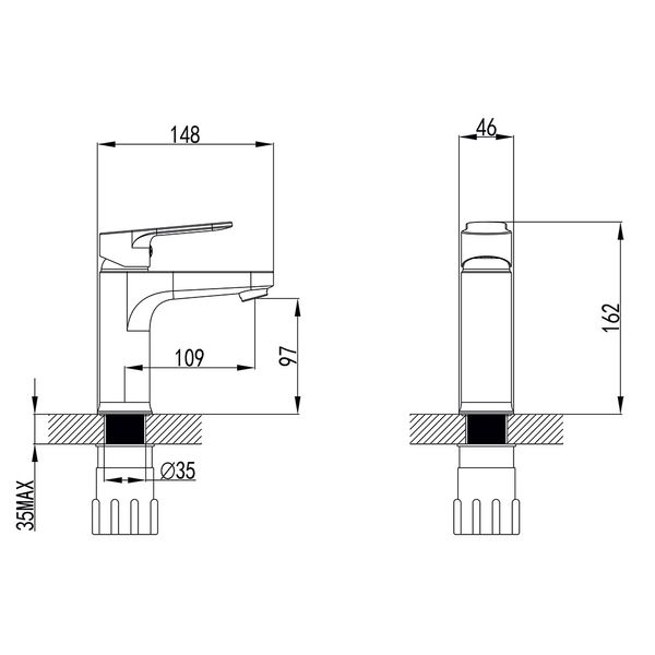 Смеситель для раковины Corso Marmore DB-1A138C 1010386 фото