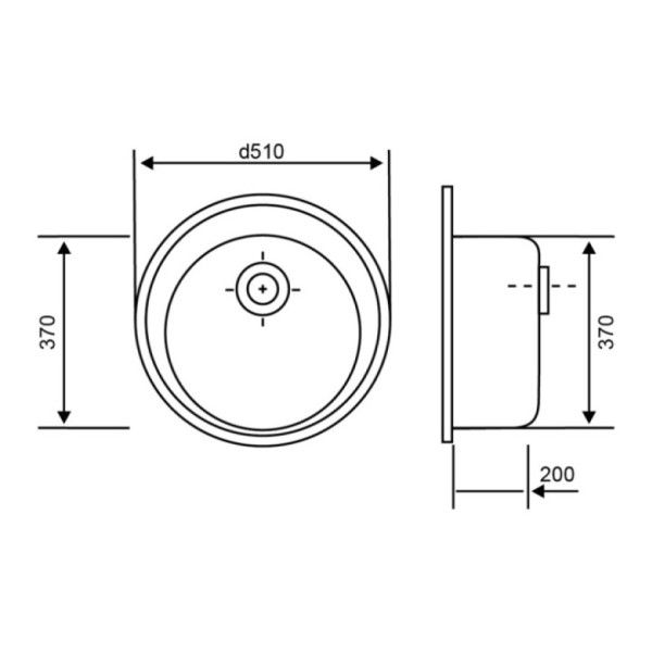 Кухонная мойка Lidz D510/200 GRA-09 (LIDZGRA09D510200) 1002827 фото