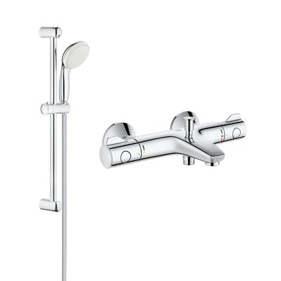 Змішувач для ванни GROHE Grohtherm 800 34567000 з душовим гарнітуром New Tempesta 27853001