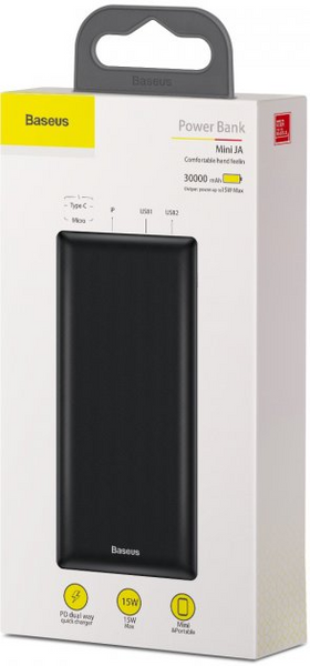 Универсальная мобильная батарея Baseus Mini JA 30000mAh Fast Charge 15W (PPJAN-C01) Black 1007842 фото