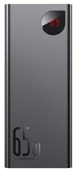 Универсальная мобильная батарея Baseus Adaman Metal Digital Display 20000mAh 65W Black (PPIMDA-D01) 1007845 фото