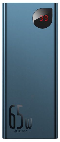 Универсальная мобильная батарея Baseus Adaman Metal Digital Display 20000mAh 65W Blue (PPIMDA-D03) 1007846 фото