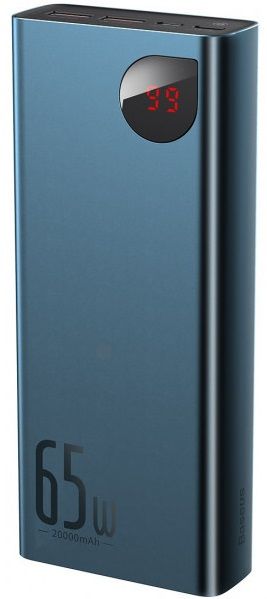 Универсальная мобильная батарея Baseus Adaman Metal Digital Display 20000mAh 65W Blue (PPIMDA-D03) 1007846 фото