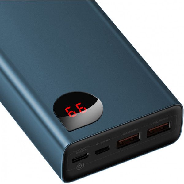 Универсальная мобильная батарея Baseus Adaman Metal Digital Display 20000mAh 65W Blue (PPIMDA-D03) 1007846 фото