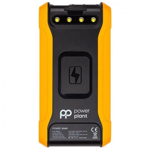 Мобильная батарея PowerPlant 20000mAh, PD 18W, USB-C, 2xUSB-A, QC3.0, Wireless, Solar panel 5.5V-0,2A 1007849 фото