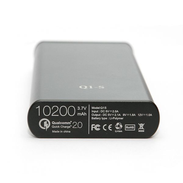 Універсальна мобільна батарея PowerPlant Q1S Quick-Charge 2.0 10200mAh,Black 1007853 фото