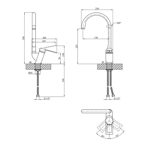 Смеситель для кухни Kroner KRM Zenda - SCH030 1010461 фото